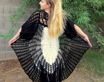 Raven Wings Spiderweb Mandala Tunic Vest and Gauntlets 3 Crochet PATTERNS