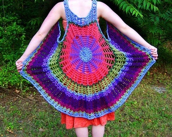 Mandala Spider Web Vest / Dress yarn and color your choice