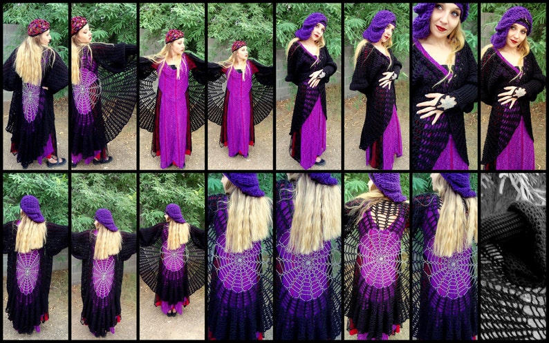 Stevie Nicks Raven Wings Spiderweb Mandala Tunic Vest and Gauntlets 3 Crochet PATTERNS image 1