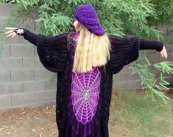Stevie Nicks Ravenwings Sweater Coat Mandala Web Design Choose Your Color