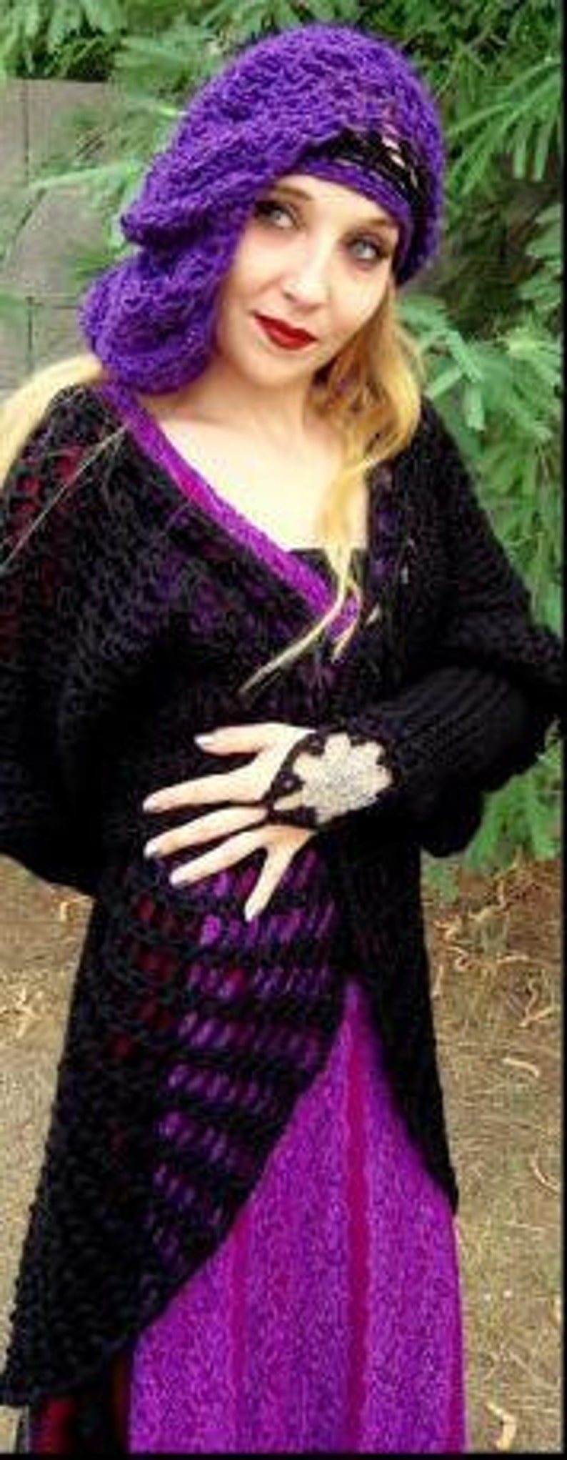 Stevie Nicks Raven Wings Spiderweb Mandala Tunic Vest and Gauntlets 3 Crochet PATTERNS image 3