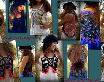 Pixie Mandala & Dream Catcher Waistcoats Vest PATTERNS in 3 Different Versions