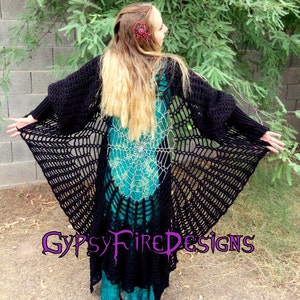 Raven Wings Spiderweb Mandala Tunic Vest and Gauntlets 3 Crochet PATTERNS