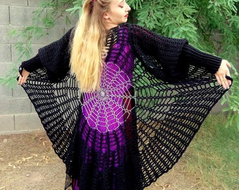 Crochet PATTERN, Raven Wings, Spiderweb, Mandala Tunic Vest, Gauntlets Pattern, 3 Crochet PATTERNS