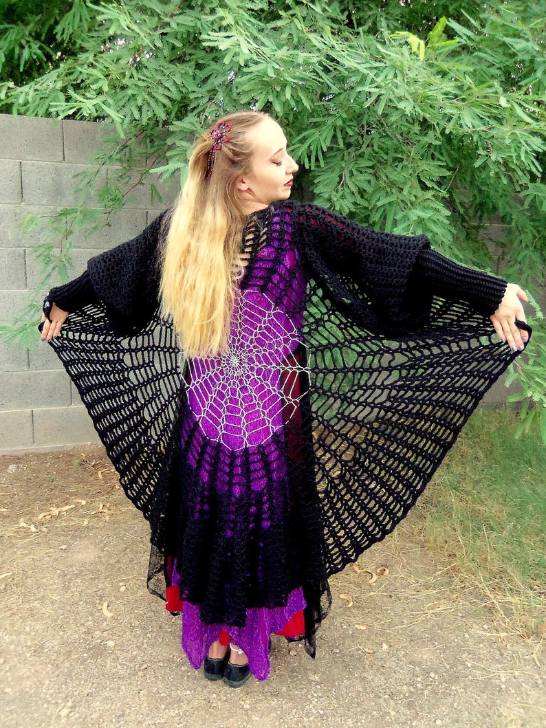 Crochet PATTERN, Raven Wings, Spiderweb, Mandala Tunic Vest, Gauntlets Pattern, 3 Crochet PATTERNS image 1