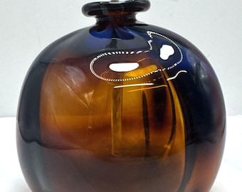VTG Hand Blown Oil Diffuser Lamp Brown Blue Purple Yellow Signed Williams 2005