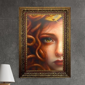 Woman with Snake Head Canvas Art, Medusa Greek Wall Decor, Mythology Art for Home Decor, Medusa Wall Art, Greek Mythology  Art, Home Decor