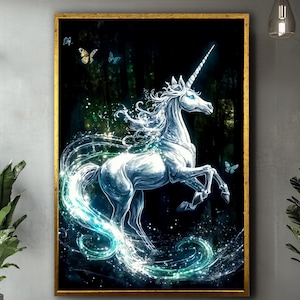 Unicorn Art Print, Unicorn Decor, Cute Unicorn, Art for Nursery, Kids Room Decor, Wall Hanging,Fantasy Decor, Nursery Decor, Unicorn Gifts