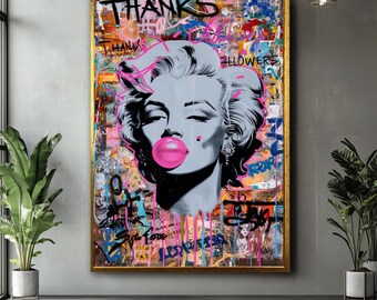 マリリン モンロー グラフィティ アート プリント、ポップ アート