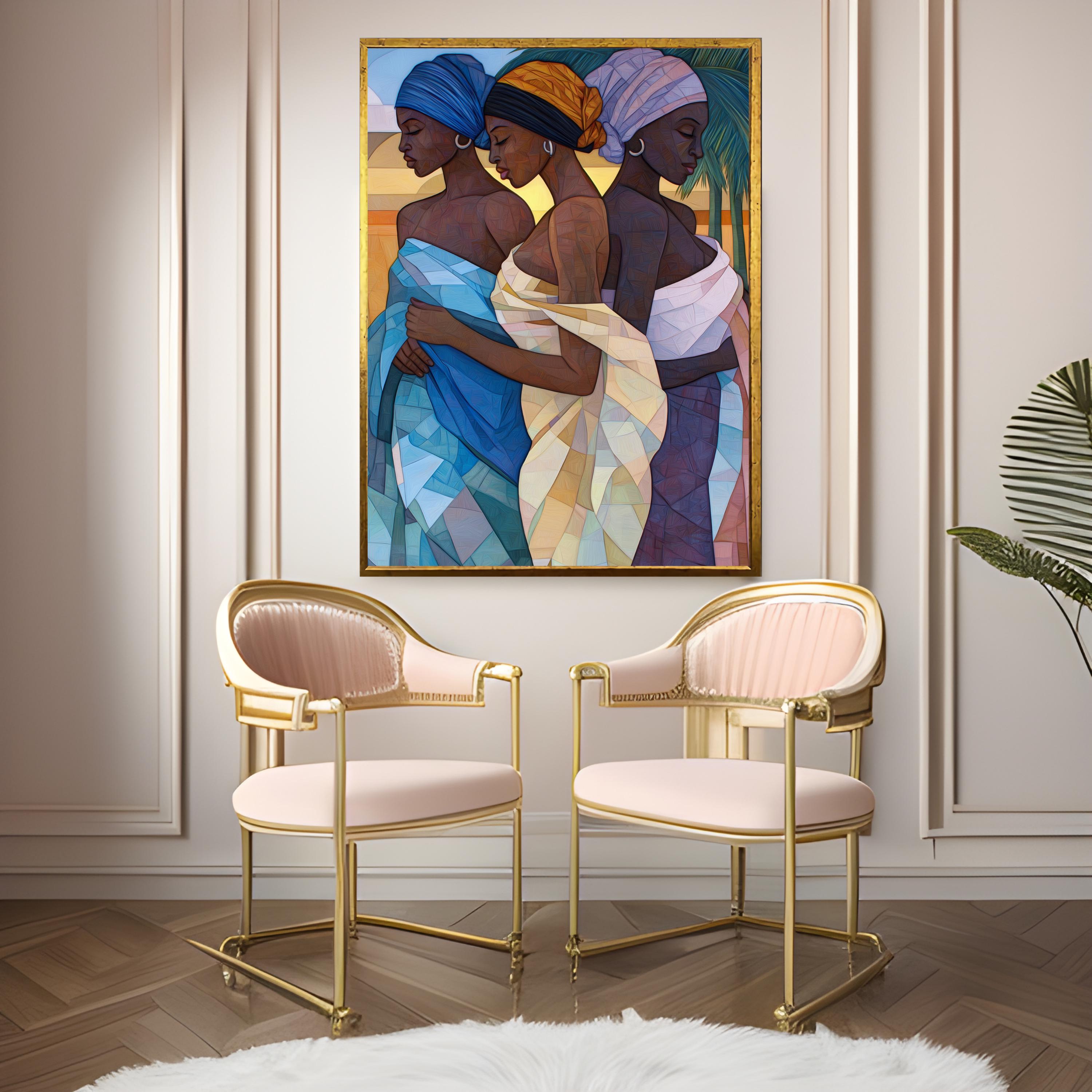 Arte De Pared Bohemio Afroamericano, Lienzo Impreso De Niña Negra, Póster De Mujer Negra, Arte De Pared Minimalista Africano Abstracto, Pinturas De Niña Negra, Pinturas De Arte Boho Para Mujer Negra