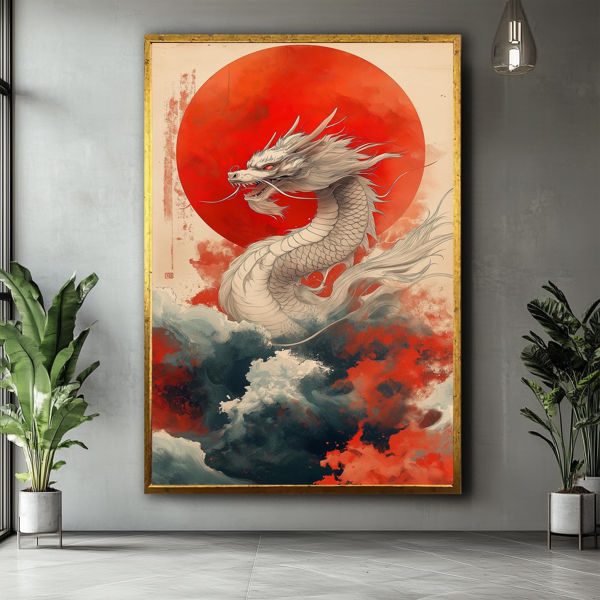 Chinese Dragon Canvas Art: Feng Shui Mythology Decor