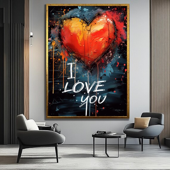 Red Heart Canvas Print: Abstract Love Wall Art - Etsy