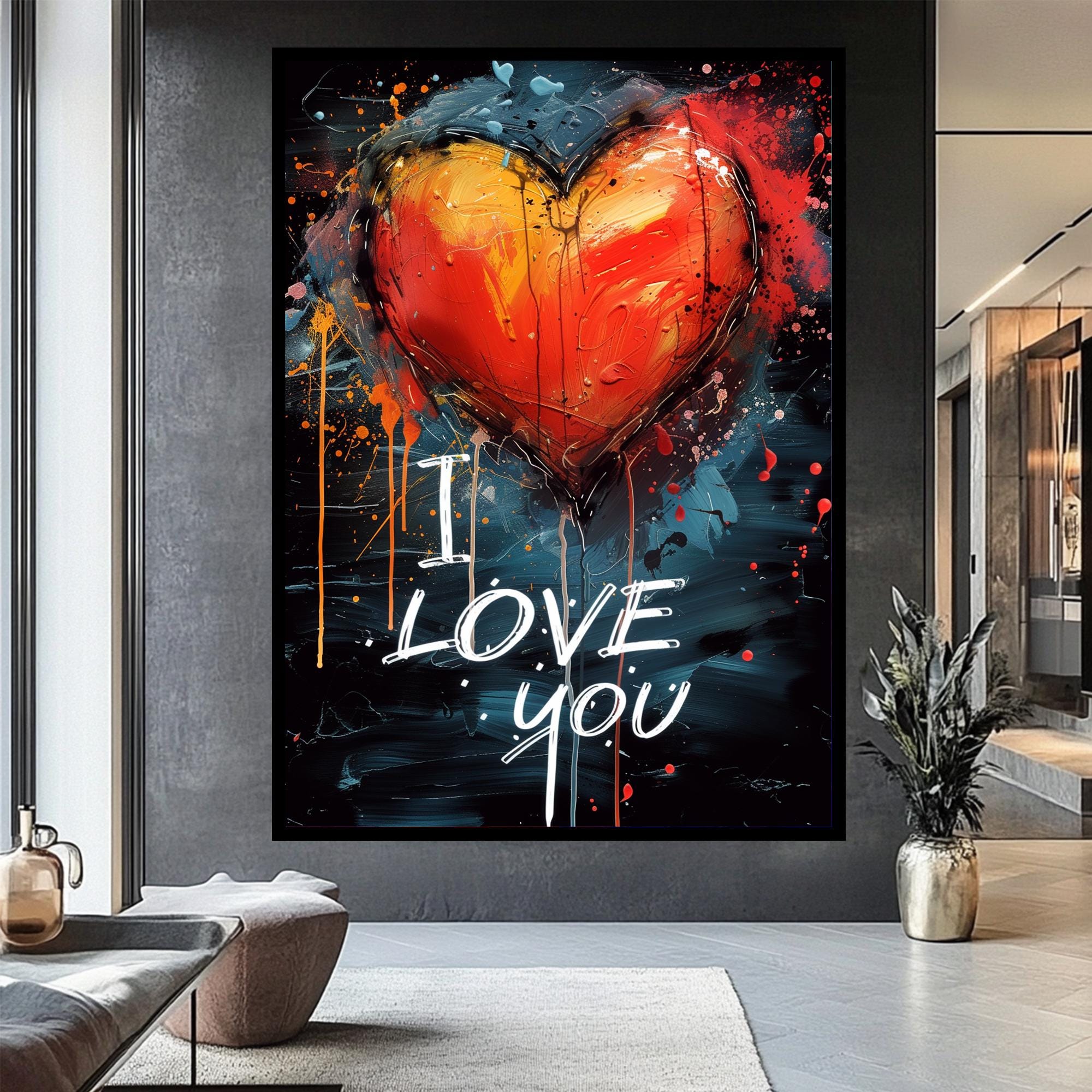 Red Heart Canvas Print: Abstract Love Wall Art - Etsy