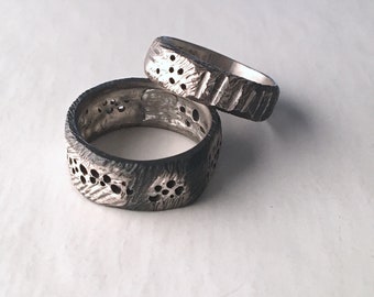 ORBIT ONE & TWO * zilveren ringen * zwarte patina