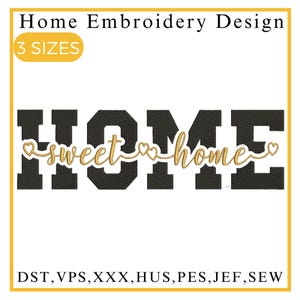 Home Sweet Home Embroidery Design, Sweet Home Embroidery, Winter Embroidery, Christmas Embroidery, Machine Embroidery