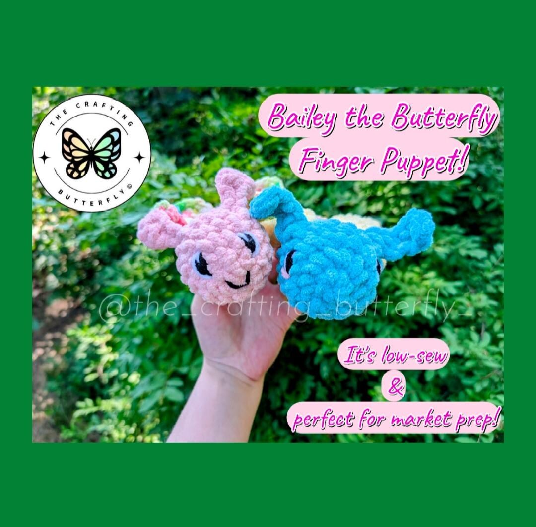 Bailey the Butterfly | Low-sew Finger Puppet PDF Pattern | Digital File ...