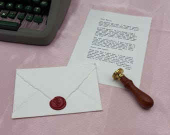 Custom Love Letter, Wax Sealed Poem, Handmade Cotton Paper, Mothers Day Gift