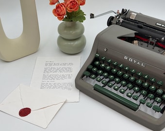 Carta de amor personalizada, poema sellado con cera, papel de algodón hecho a mano