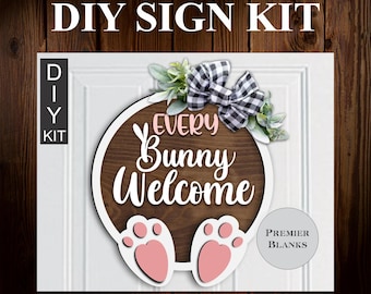 Unfinished Wood Sign DIY Kit. Easter Sign. Door Hanger, Porch sign, Wood kit, Paint your own, DIY kit