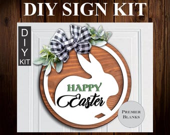 Unfinished Wood Sign DIY Kit. Easter Sign. Door Hanger, Porch sign, Wood kit, Paint your own, DIY kit