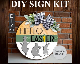 Unfinished Wood Sign DIY Kit. Easter Sign. Door Hanger, Porch sign, Wood kit, Paint your own, DIY kit