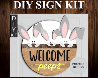 Unfinished Wood Sign DIY Kit. Easter Sign. Door Hanger, Porch sign, Wood kit, Paint your own, DIY kit