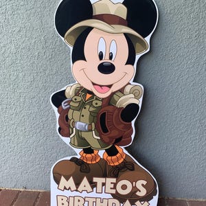 Mickey safari , Mickey safari cutout , Mickey Foam Board Cutout – Handmade Party Decoration | mickey safari Standee for Events, Birthdays