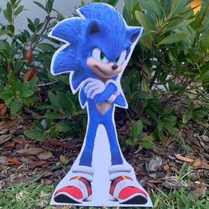 Sonic  props, Sonic cutout, shadow Foam Board Cutout – Handmade Party Decoration | Cute Character Standee for Events, Birthdays & Room