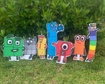 Large Number blocks cutout  Foam Board Cutout – Number blocks  Party Decoration, Number blocks Character Standee for Events, Number blocks