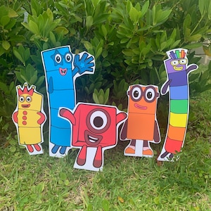 Numberblocks foam board cutout, party decoration, Number block character figure, Number block party, numberblock centerpiece.