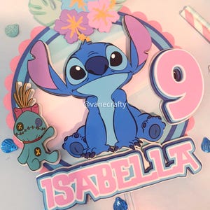 Custom Stitch Cake Topper: Kids Birthday Party Decoration