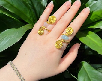 Anillo espiral con piedra