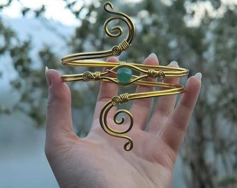 Korte gouden armband met aventurijn