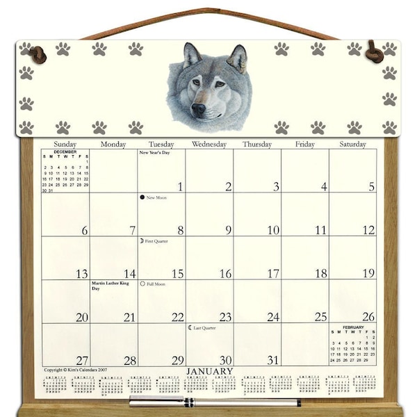 2025 Wolf Calendar Etsy
