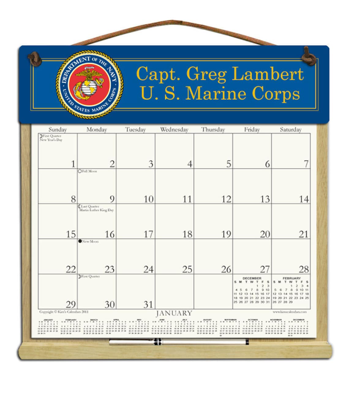 2022 CALENDAR Personalized U S MARINE CORPS Calendar filled | Etsy