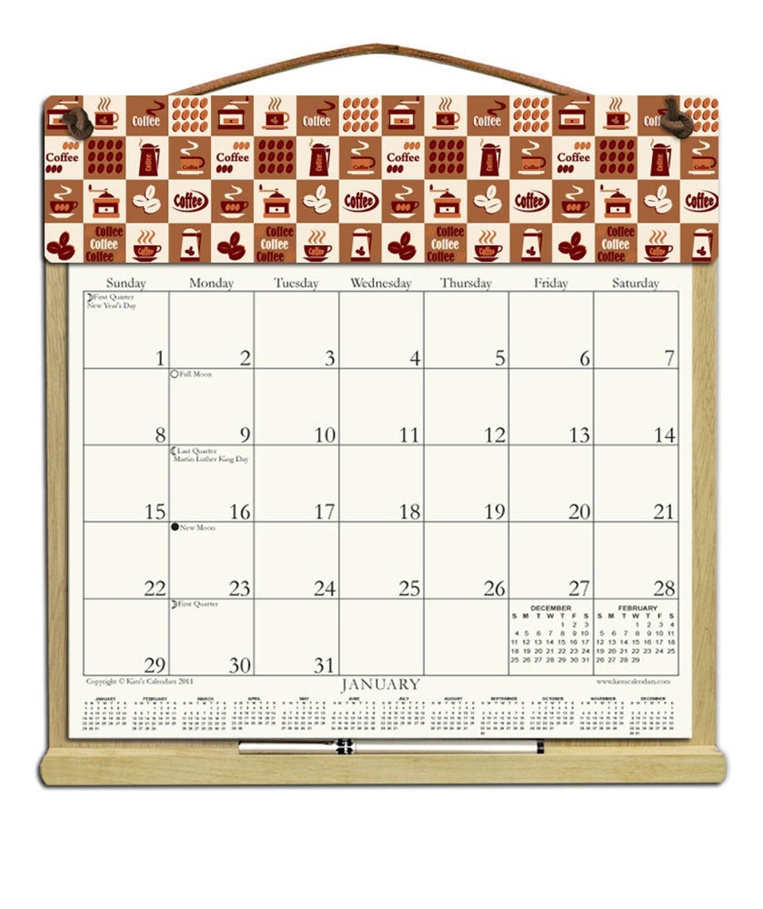 Wooden Calendar Holder Filled With the Rest of 2025 and 2026 Calendars ...