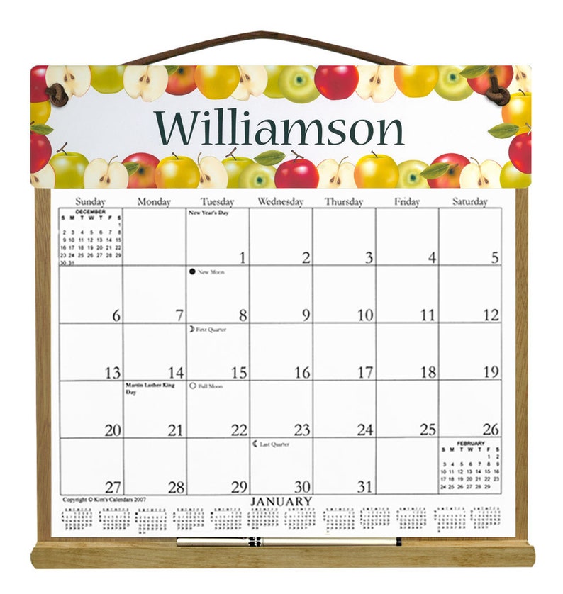 CALENDRIER 2024 Porte-calendrier personnalisé aux pommes - Etsy France