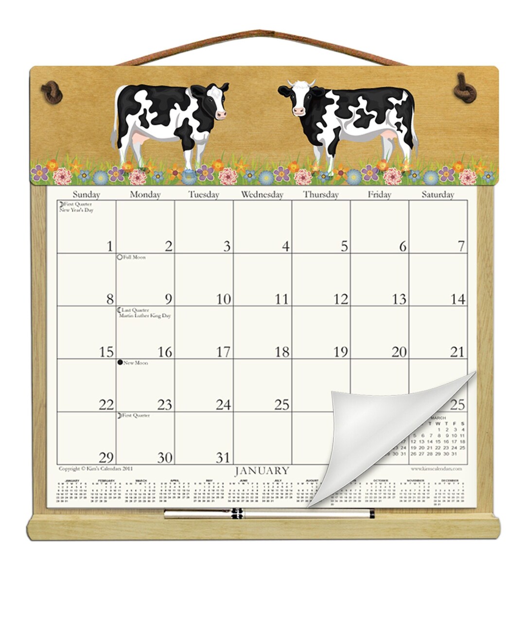 Wooden Calendar Holder Filled With the Rest of 2025 and 2026 Calendars