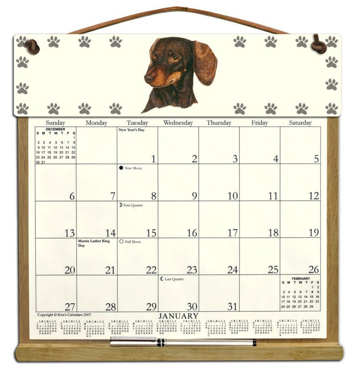 Dachshund Calendar 2023 Dachshund Calendar Holder filled with the rest of 2021 and Etsy