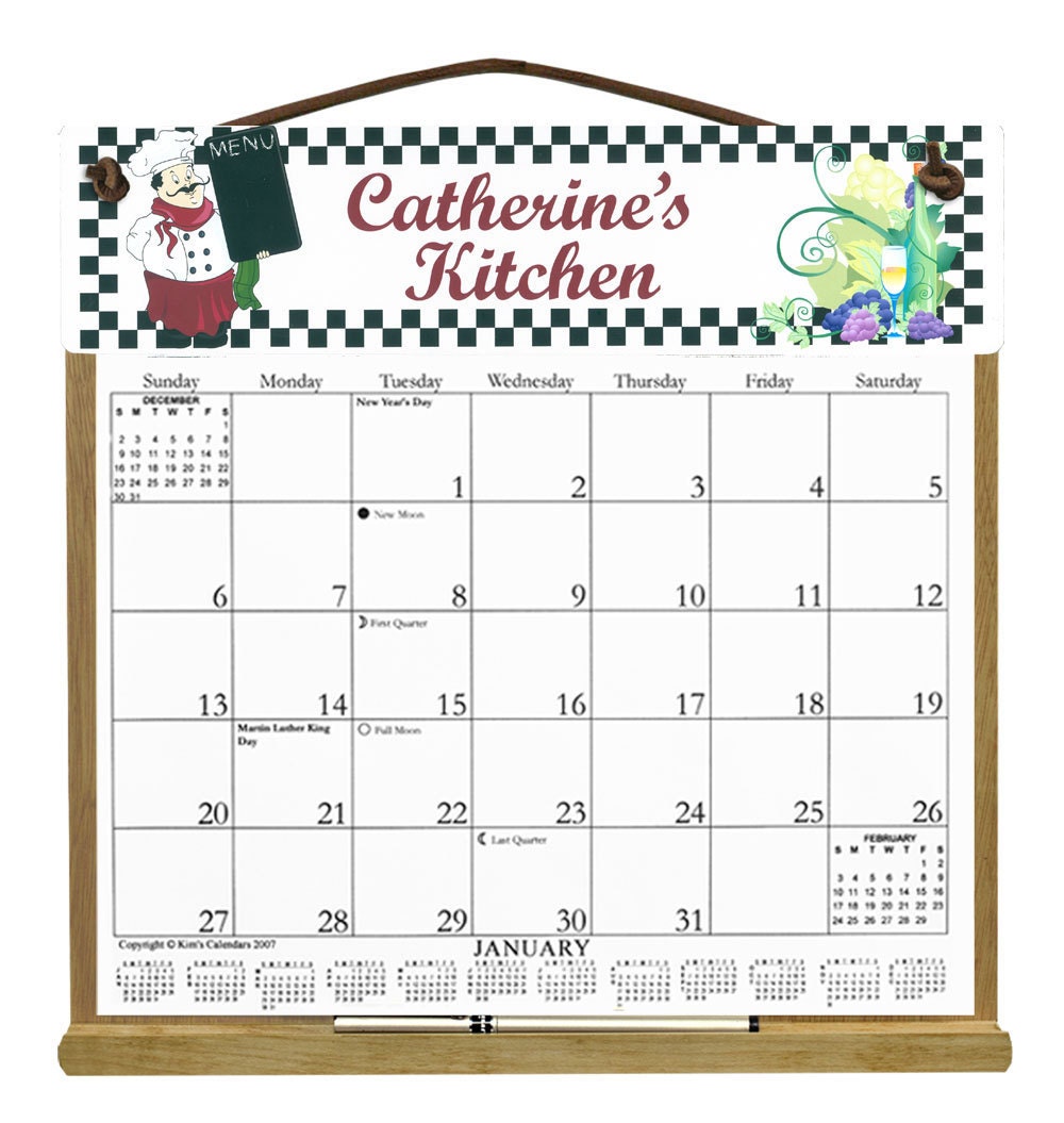 Personalized Chef Wooden Calendar Holder Filled With the Rest of 2026 ...
