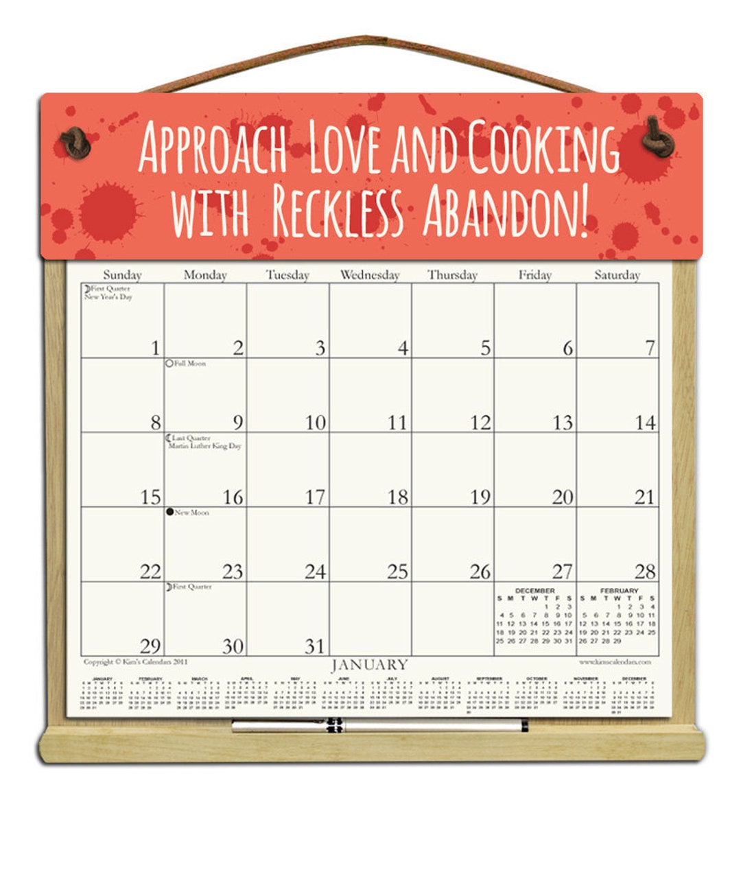 2024 CALENDAR Holder Filled With a 2024 Calendar and Includes an Order