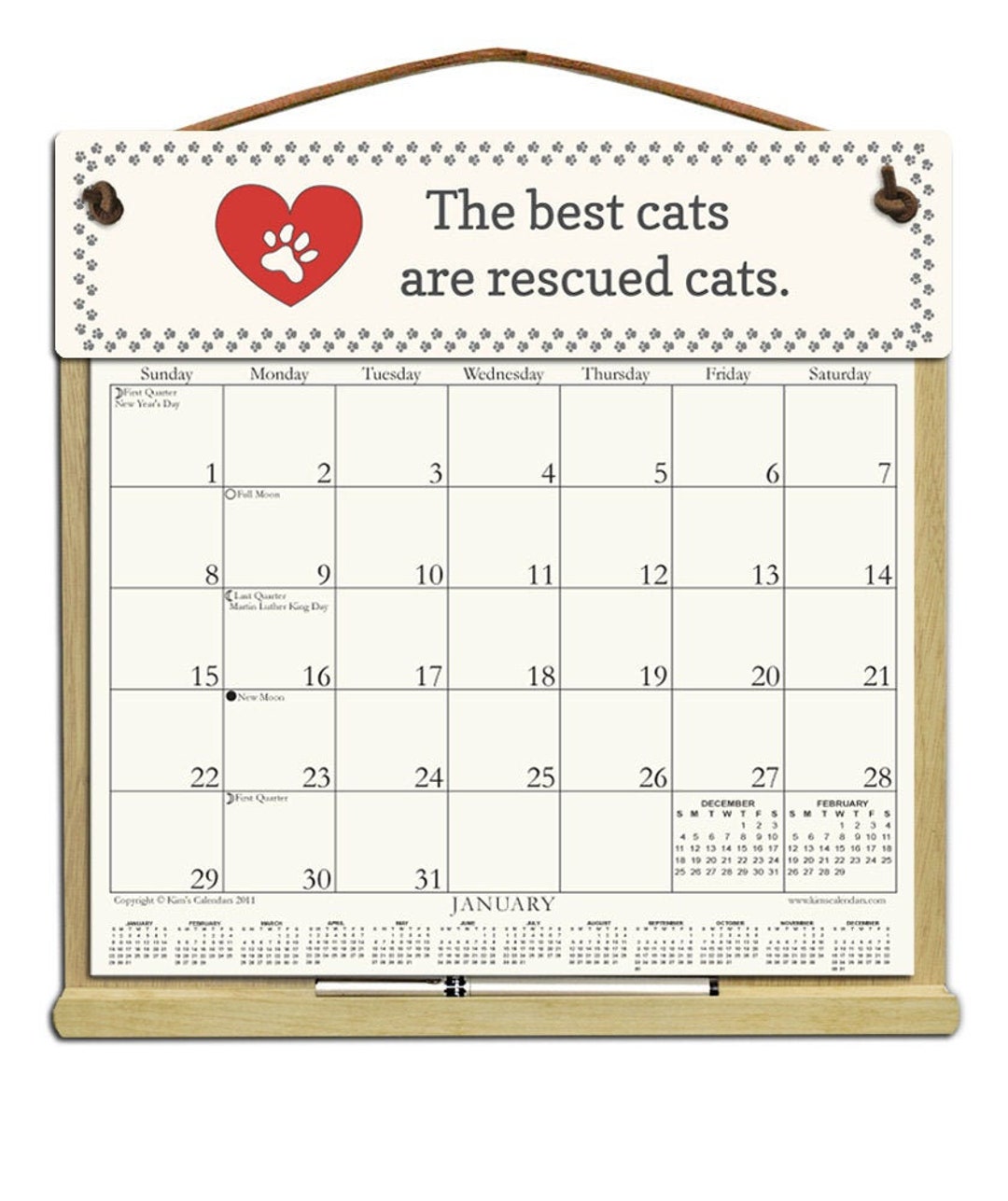 2025 CALENDAR Holder Filled With a 2025 Calendar and Includes an Order