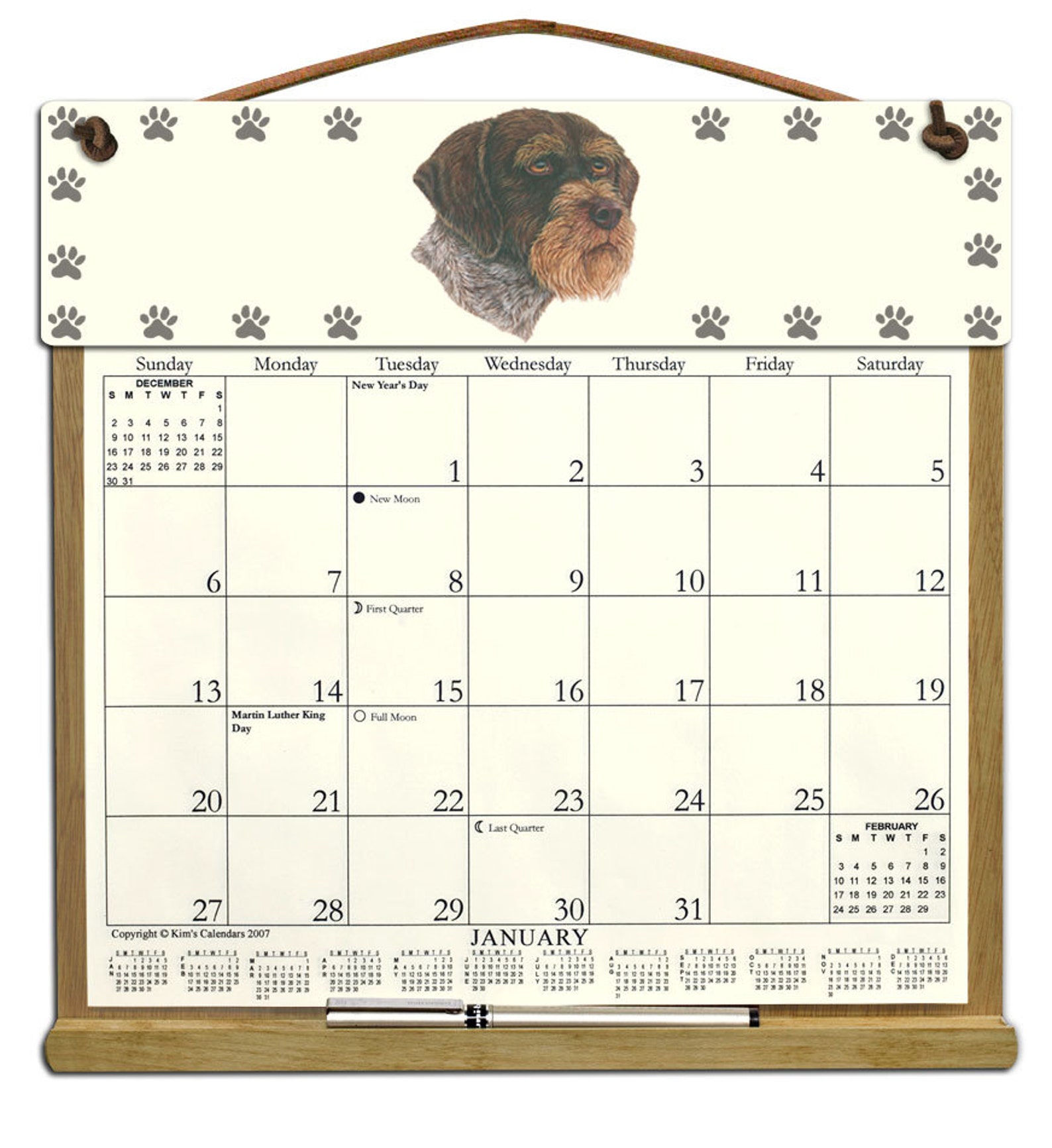 German Wirehaired Pointer Calendar Holder filled with the rest Etsy