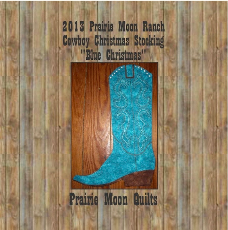 Pattern: Cowboy Boot Christmas Stocking PDF Pattern, Blue Christmas ...