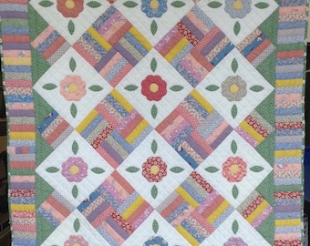 Posies in the Fencerow Quilt Pattern, PDF version