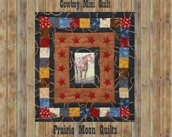 Cowboy Mini Patchwork Quilt PDF Pattern