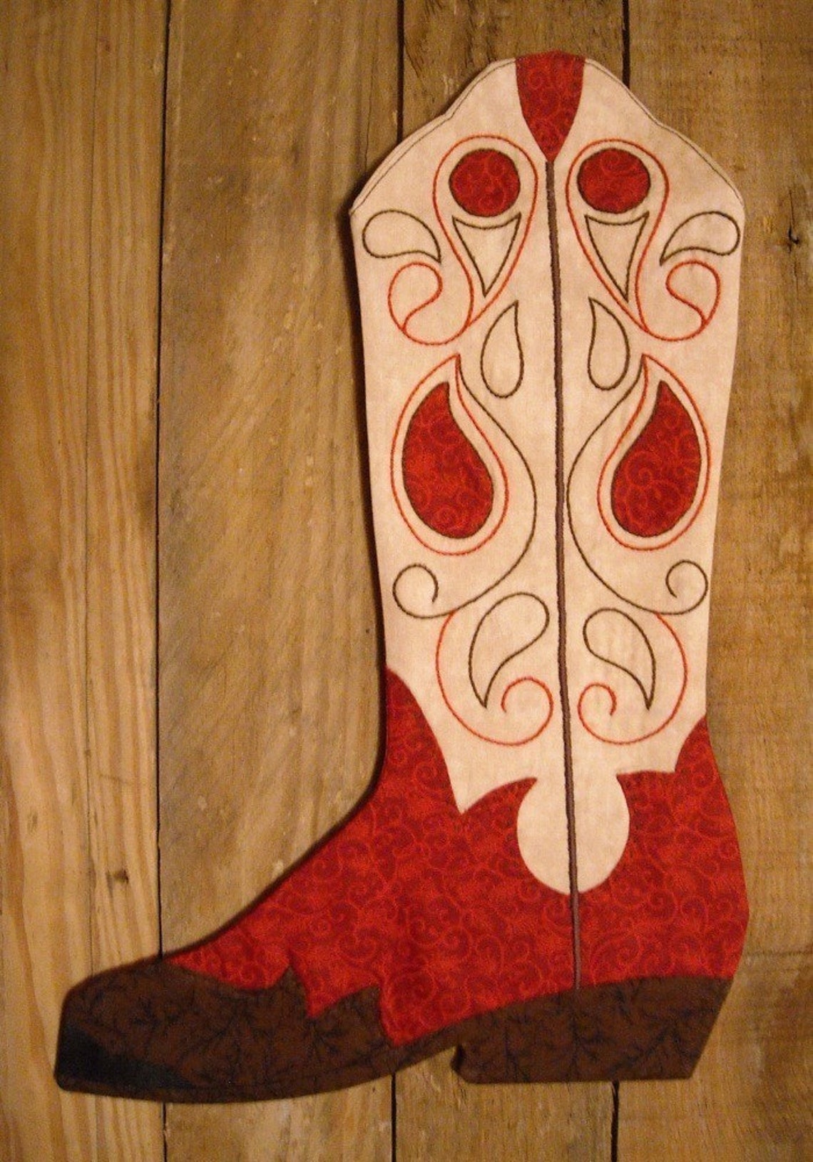 Cowboy Boot Christmas Stocking Pattern 2010 PDF version Etsy