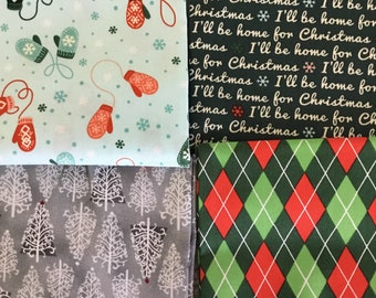 Christmas Fat Quarter Fabric bundle, 1 yard