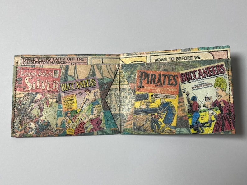 Pirates, Vintage 1940-50s Comic Wallets Printed on Waterproof Tyek ...