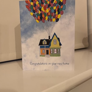 Nouvelle maison - Carte de déménagement. Maison Disney UP